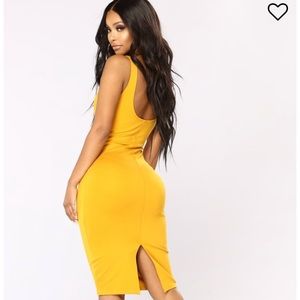 Fashion Nova mustard dress